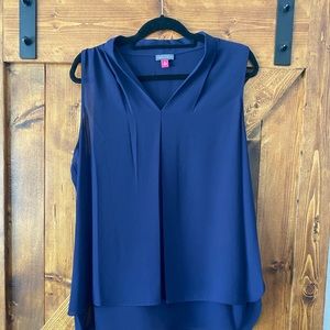 Navy Sleeveless Blouse
